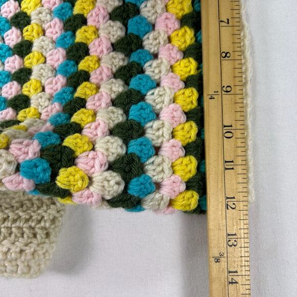 Handmade Crochet Granny Square Shrug Bolero XXS Tie Back Boho Festival Crop Top - Picture 10 of 11